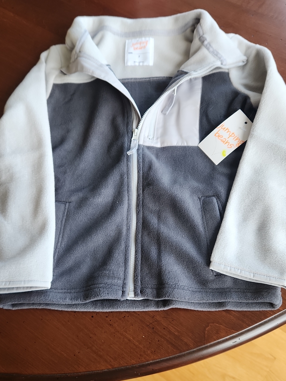 jumping beans Two-Tone Light Gray and Dark Gray Fleece Jacket